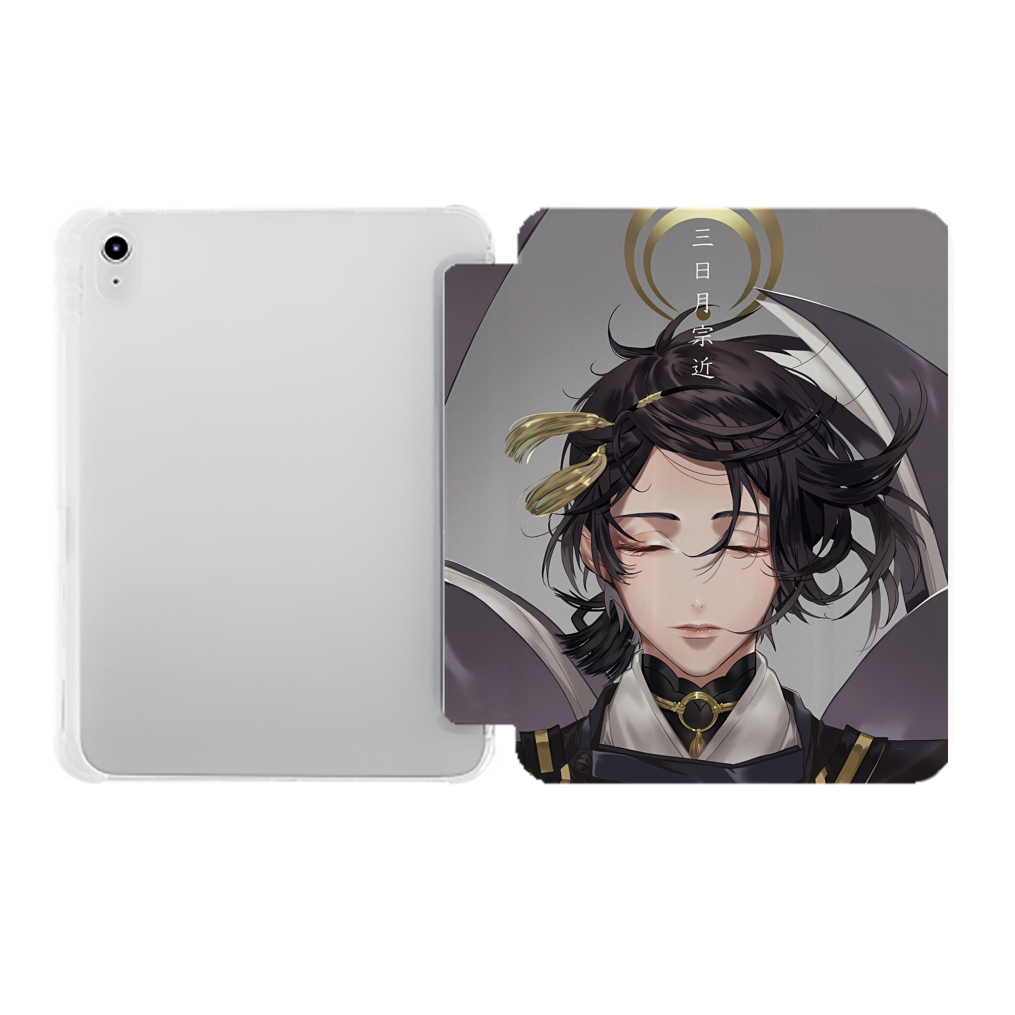 （画像用） 刀剣乱舞 Touken Ranbu IPad ケース ペン収納付き 三つ折りスタンド PUレザー×シリコン 対応機種9.5/10.5/10.9インチ